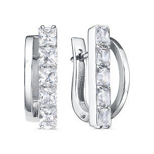 Серьги с английским замком из серебра с топазом