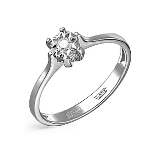 Кольцо из белого золота с бриллиантом