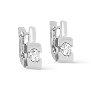 Серьги с английским замком из серебра