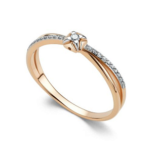 Кольцо из красного золота с бриллиантами