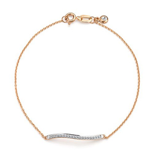 Браслет из красного золота с бриллиантом