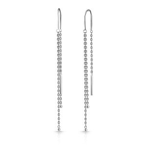 Продевки из белого золота с золочением, плетение якорное