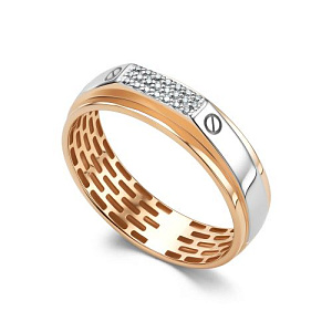 Кольцо из красного золота с бриллиантами