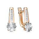 Серьги с английским замком из красного золота с бриллиантами