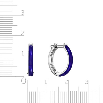 Серьги с английским замком из серебра с эмалью