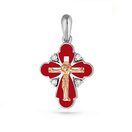 Крест из серебра с бриллиантами