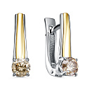 Серьги с английским замком из белого золота с бриллиантами