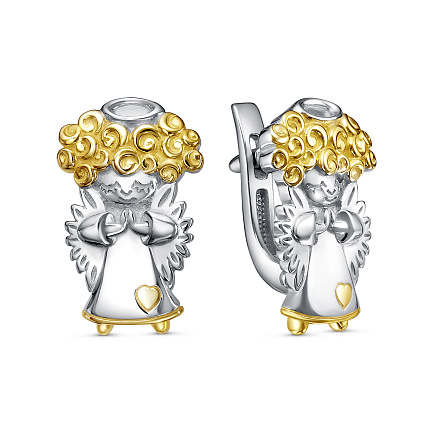 Серьги с английским замком из серебра