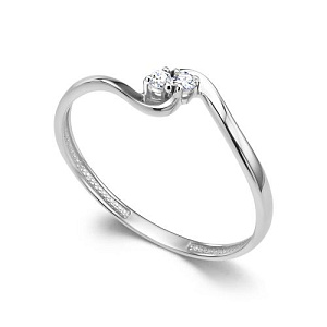 Кольцо из белого золота с бриллиантами