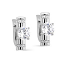 Серьги с английским замком из серебра с фианитами