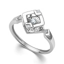 Кольцо из белого золота с бриллиантами