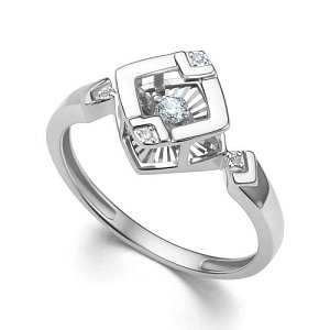 Кольцо из белого золота с бриллиантами