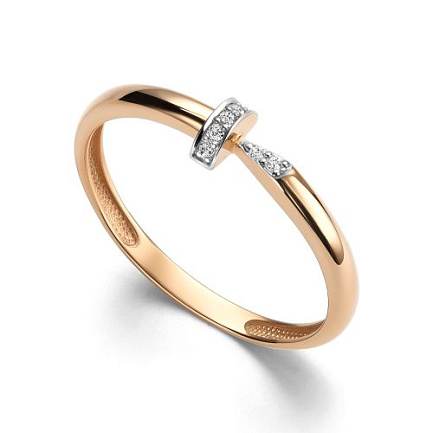 Кольцо из красного золота с бриллиантами