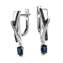 Серьги с английским замком из белого золота с бриллиантами