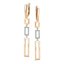 Серьги с английским замком из красного золота с бриллиантами