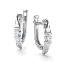 Серьги с английским замком из белого золота с бриллиантами