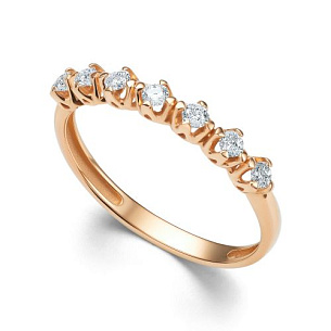 Кольцо из красного золота с бриллиантом