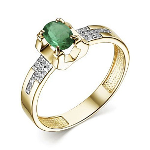 Кольцо из желтого золота с бриллиантом