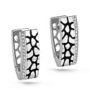 Серьги с английским замком из белого золота с бриллиантами
