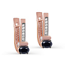 Серьги с английским замком из красного золота с бриллиантами