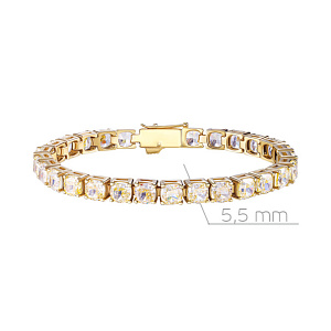 Браслет декоративный из серебра с позолотой