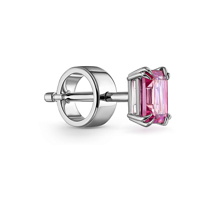 Серьга одиночная из белого золота