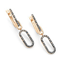 Серьги с английским замком из красного золота с бриллиантами