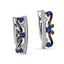 Серьги с английским замком из серебра с фианитами