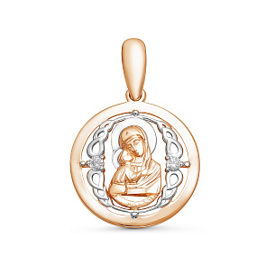 Подвеска из красного золота с бриллиантом