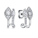Серьги с английским замком из серебра с фианитом