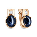 Серьги с английским замком из красного золота с бриллиантами