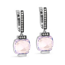 Серьги с английским замком из белого золота с бриллиантами