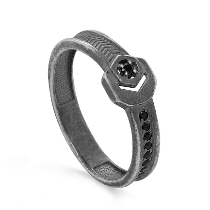 Кольцо из серебра с фианитами