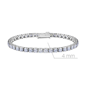 Браслет декоративный из серебра с фианитом