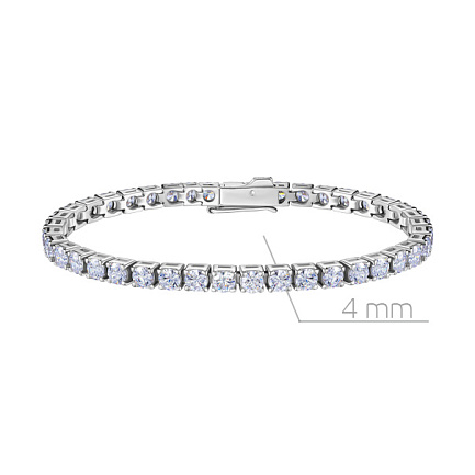 Браслет декоративный из серебра с фианитом