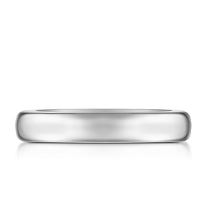 Кольцо обручальное гладкое из белого золота