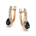 Серьги с английским замком из красного золота с бриллиантами