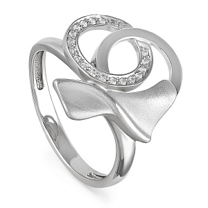 Кольцо из серебра с фианитами