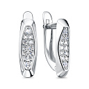 Серьги с английским замком из серебра с фианитами