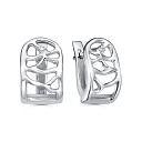 Серьги с английским замком из серебра с бриллиантами