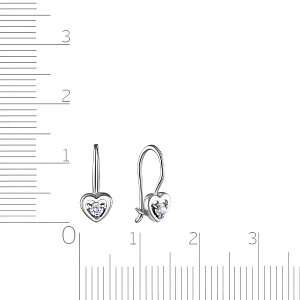 Серьги детские из серебра с фианитом