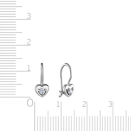 Серьги детские из серебра с фианитом