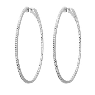 Серьги конго из серебра с фианитами