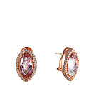 Серьги из красного золота с бриллиантами, аметистами