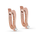 Серьги с английским замком из красного золота с бриллиантами