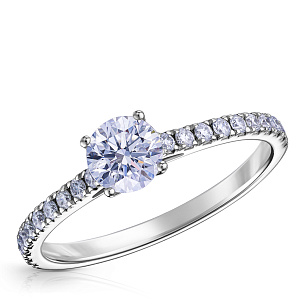 Кольцо из белого золота с бриллиантом