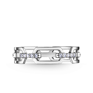 Кольцо из белого золота с бриллиантами