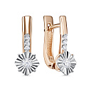 Серьги с английским замком из красного золота с бриллиантами