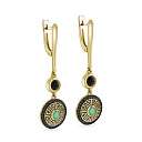 Серьги с английским замком из серебра с агатами