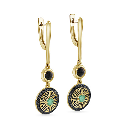 Серьги с английским замком из серебра с агатами